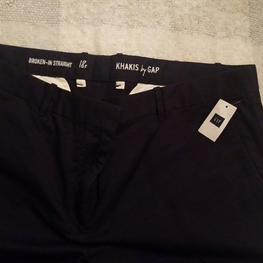 Gap broken in straight khakis